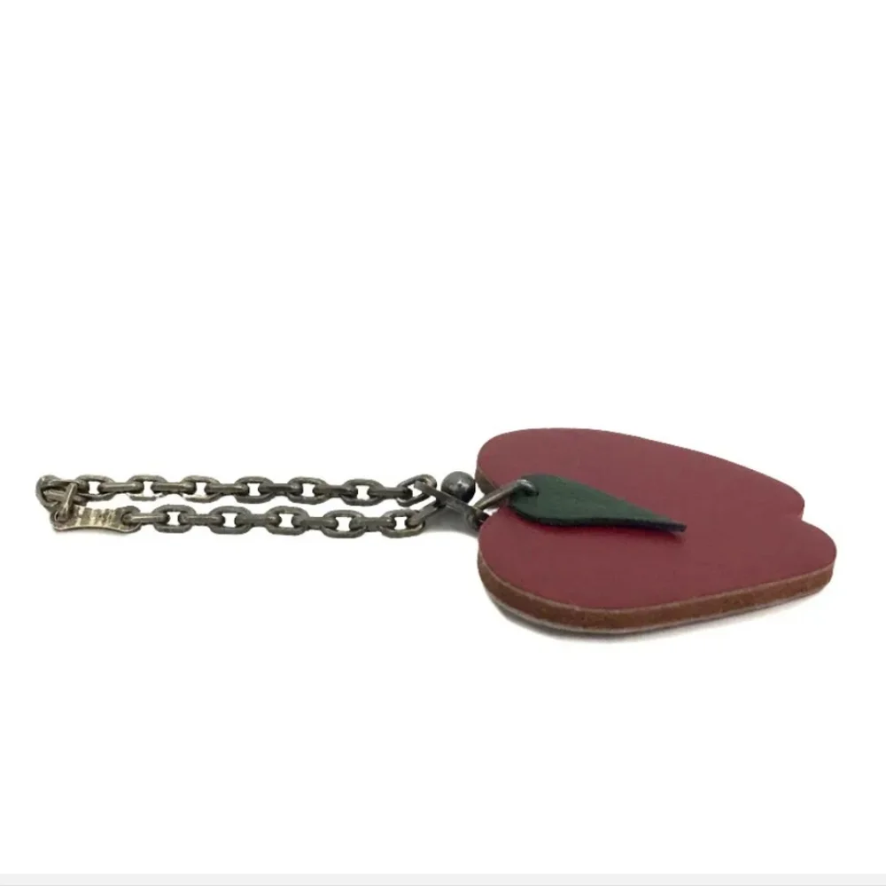 HERMES APPLE MOTIF LEATHER FRUIT BAG CHARM